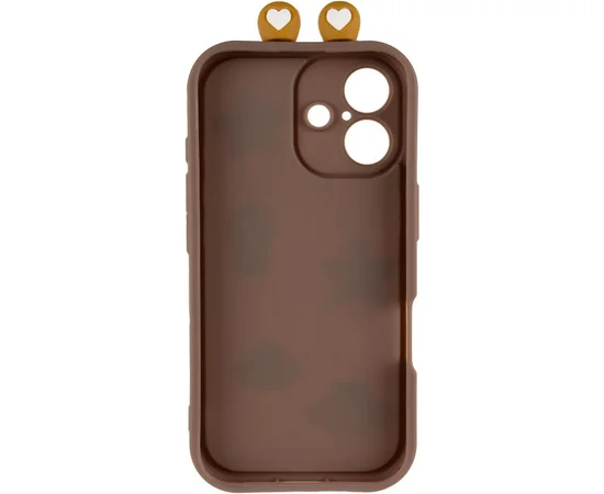 Чехол TPU Toys Case with Ears для Apple iPhone 16 (6.1") Brown