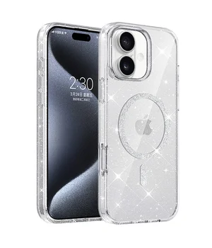 Чехол TPU Eclipse Sparkle (MagFit) для Apple iPhone 16 (6.1") Clear