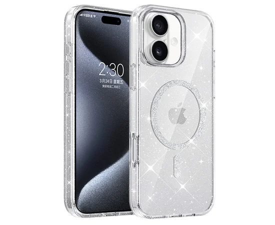 Чохол TPU Eclipse Sparkle (MagFit) для Apple iPhone 16 (6.1") Clear