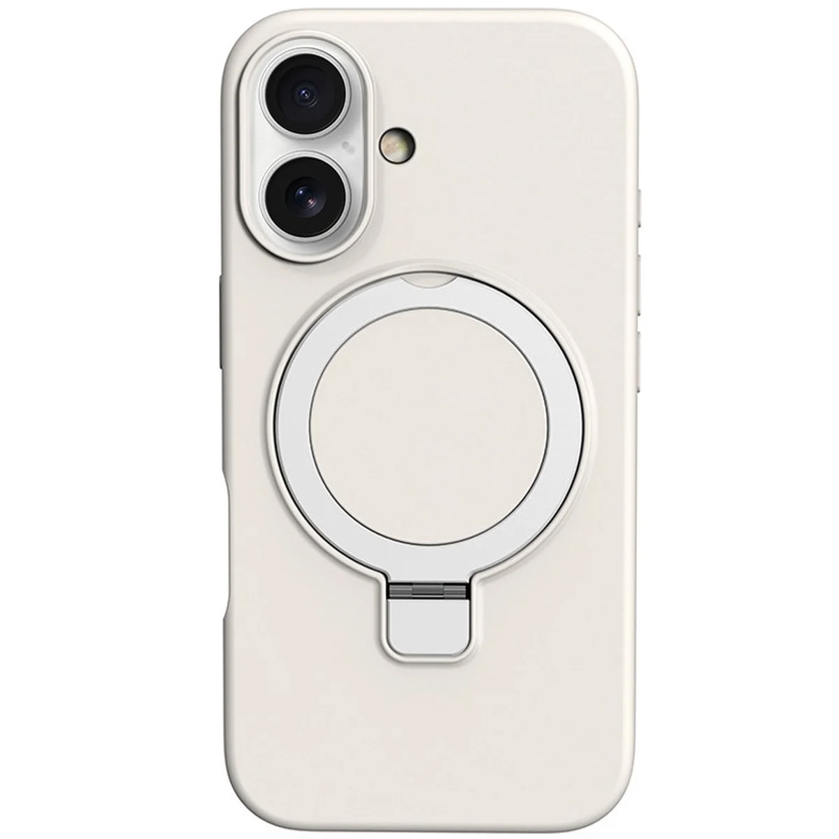 Чехол Silicone Case Full Protective NO LOGO with Ring для Apple iPhone 16 (6.1") White