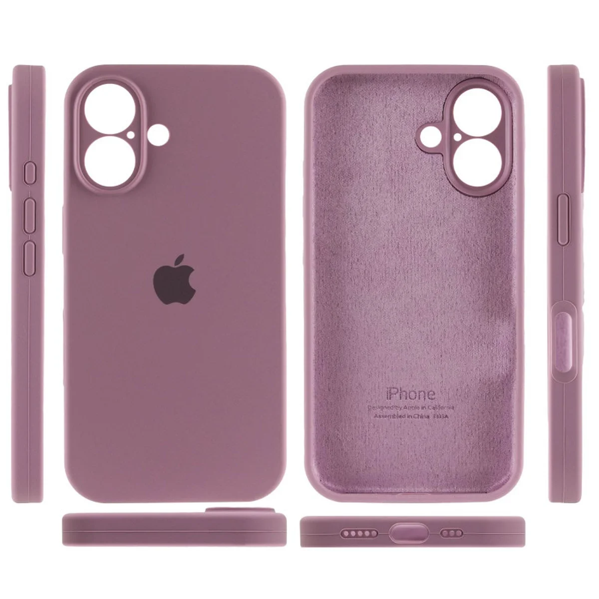 Чехол Silicone Case Full Camera Protective (AA) для Apple iPhone 16 (6.1") Лиловый / Lilac Pride