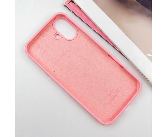 Чехол Silicone Case Full Protective (AA) для Apple iPhone 16 (6.1") Розовый / Light pink