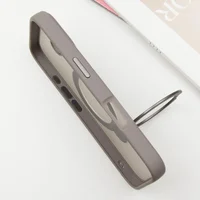 TPU+PC чехол Metal Buttons with MagSafe Colorful HQ Ring для Apple iPhone 16 (6.1") Grey