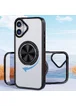 TPU+PC чехол Metal Ring with MagSafe для Apple iPhone 16 (6.1") Черный