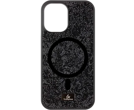 TPU чехол Bling World Rock Diamond with MagSafe для Apple iPhone 16 (6.1") Black