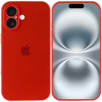Чехол Silicone Case Full Camera Protective (AA) для Apple iPhone 16 (6.1") Красный / Red