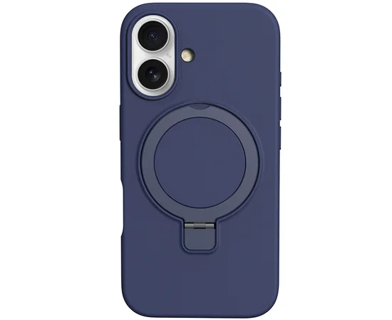 Чохол Silicone Case Full Protective NO LOGO with Ring для Apple iPhone 16 (6.1") Dark Blue