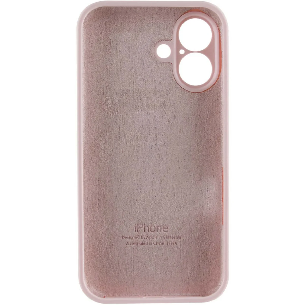Чехол Silicone Case Full Camera Protective (AA) для Apple iPhone 16 (6.1") Розовый / Chalk Pink