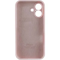 Чехол Silicone Case Full Camera Protective (AA) для Apple iPhone 16 (6.1") Розовый / Chalk Pink