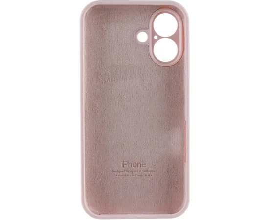 Чехол Silicone Case Full Camera Protective (AA) для Apple iPhone 16 (6.1") Розовый / Chalk Pink