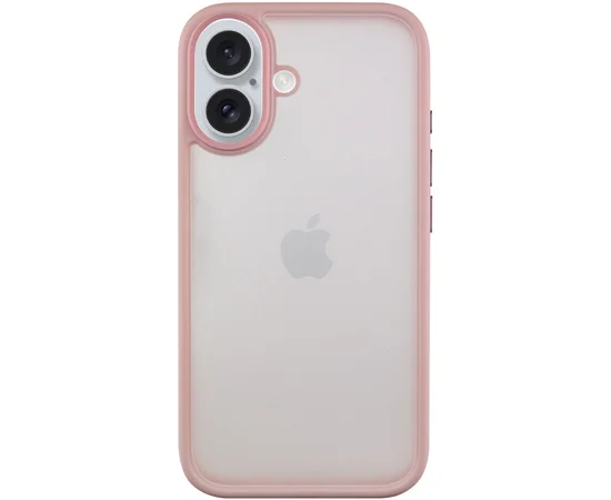 TPU+PC чехол Metal Buttons для Apple iPhone 16 (6.1") Розовый