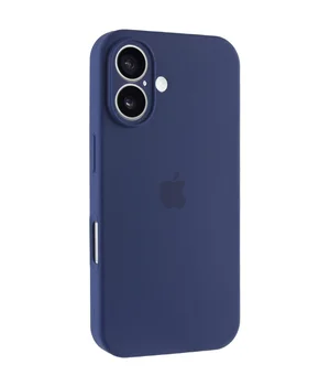 Чехол Silicone Case Full Camera Protective (AA) для Apple iPhone 16 (6.1") Синий / Deep navy