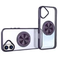 TPU+PC чехол Metal Ring with MagSafe для Apple iPhone 16 (6.1") Темно-фиолетовый