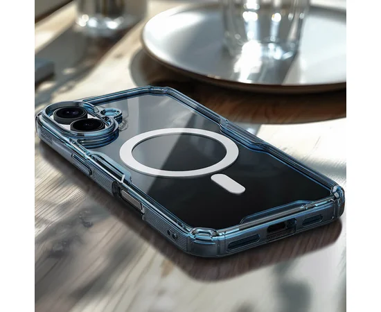 TPU чохол Nillkin Nature Pro Magnetic для Apple iPhone 16 (6.1") Синій (прозорий)