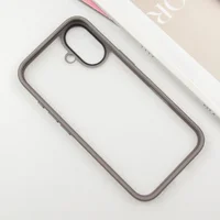 TPU+PC чехол Metal Buttons для Apple iPhone 16 (6.1") Серый