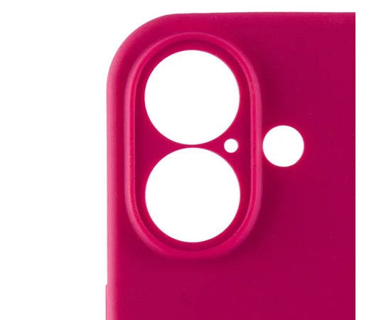 Чехол Silicone Case Full Camera Protective (AA) для Apple iPhone 16 (6.1") Красный / Rose Red