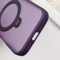 TPU+PC чехол Metal Buttons with MagSafe Colorful HQ Ring для Apple iPhone 16 (6.1") Purple
