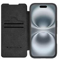 Кожаный чехол-книжка Nillkin Qin Prop для Apple iPhone 16 (6.1") Black