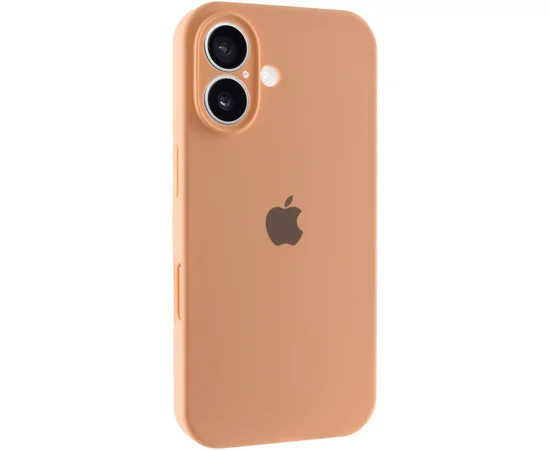 Чехол Silicone Case Full Camera Protective (AA) для Apple iPhone 16 (6.1") Оранжевый / Cantaloupe
