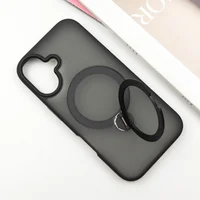 TPU+PC чохол Metal Buttons with MagSafe Colorful HQ Ring для Apple iPhone 16 (6.1") Black