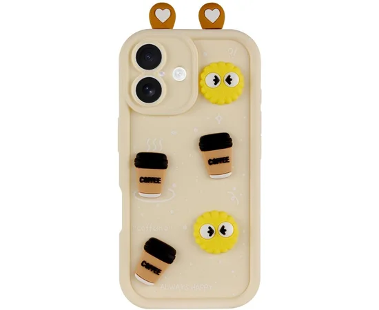 Чохол TPU Toys Case with Ears для Apple iPhone 16 (6.1") Sand