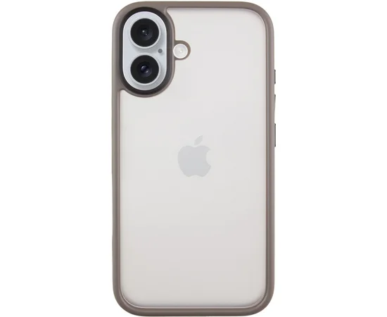 TPU+PC чехол Metal Buttons для Apple iPhone 16 (6.1") Серый