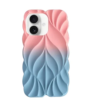 TPU чехол Leaf для Apple iPhone 16 (6.1") Pink / Blue