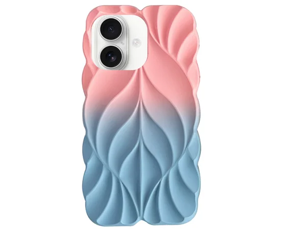 TPU чехол Leaf для Apple iPhone 16 (6.1") Pink / Blue