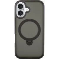 TPU+PC чохол Metal Buttons with MagSafe Colorful HQ Ring для Apple iPhone 16 (6.1") Black