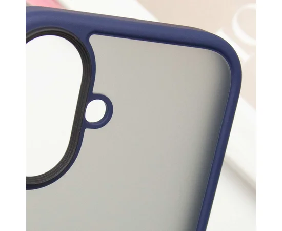 TPU+PC чехол Metal Buttons для Apple iPhone 16 (6.1") Синий