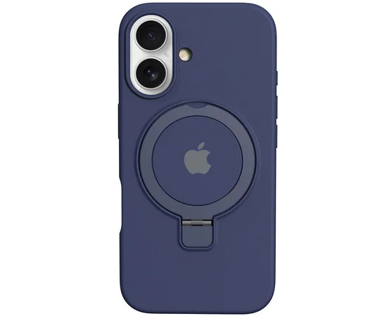 Чехол Silicone Case Full Protective with Ring для Apple iPhone 16 (6.1") Dark Blue