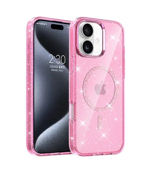 Чехол TPU Eclipse Sparkle (MagFit) для Apple iPhone 16 (6.1") Pink