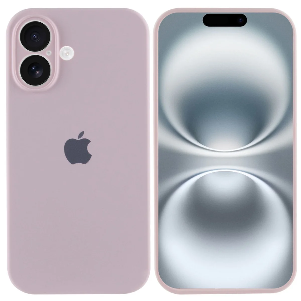 Чехол Silicone Case Full Camera Protective (AA) для Apple iPhone 16 (6.1") Розовый / Chalk Pink