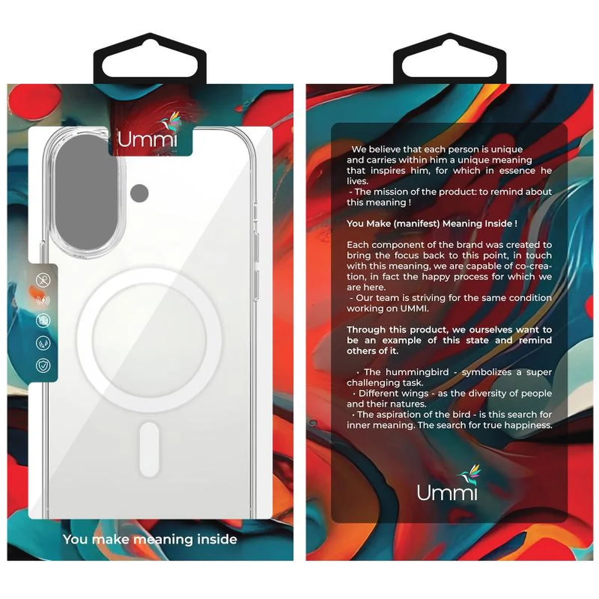 Чехол Ummi transparent with MagSafe для Apple iPhone 16 (6.1") Clear