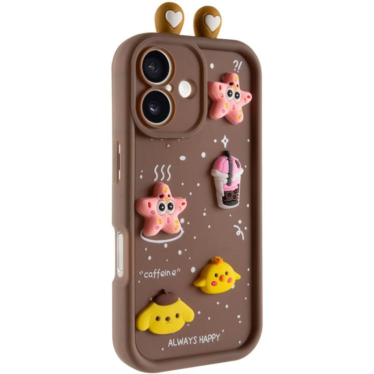 Чехол TPU Toys Case with Ears для Apple iPhone 16 (6.1") Brown
