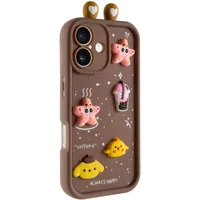 Чехол TPU Toys Case with Ears для Apple iPhone 16 (6.1") Brown