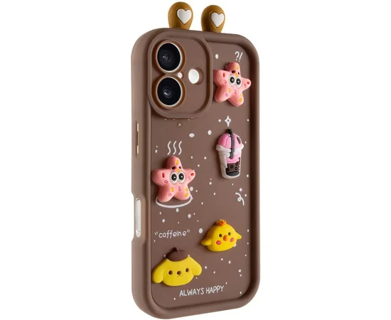 Чехол TPU Toys Case with Ears для Apple iPhone 16 (6.1") Brown