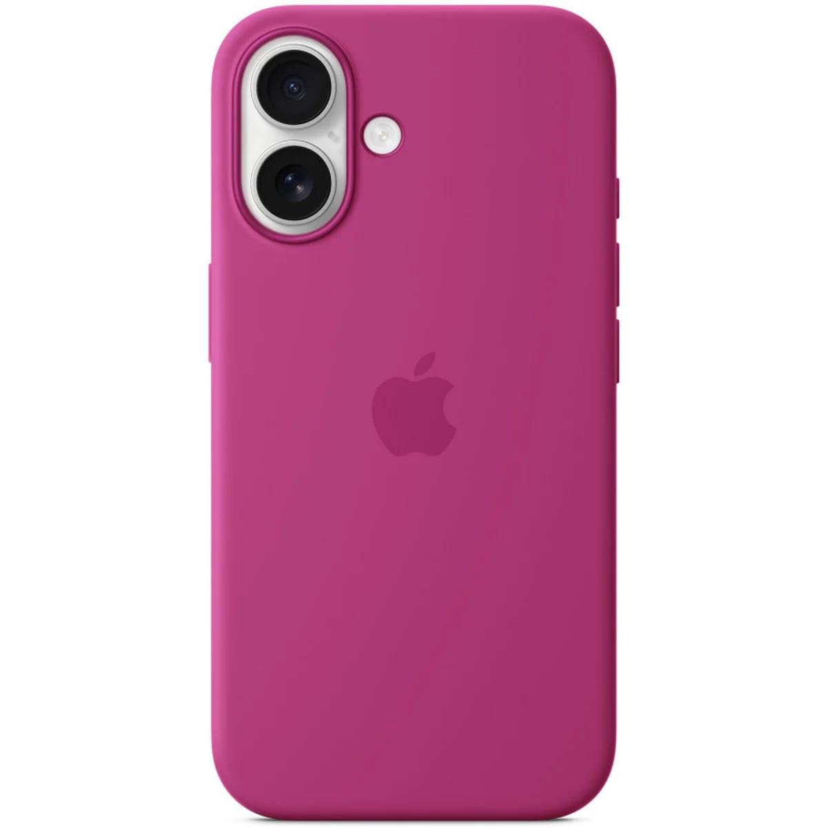 Чехол Silicone case (AAA) with Magsafe and Animation (button) для Apple iPhone 16 (6.1") Fuchsia