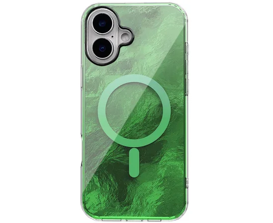 Чехол TPU Shiny Mountain (MagFit) для Apple iPhone 16 (6.1") Green