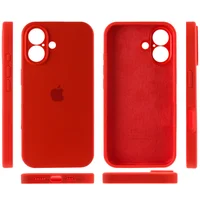 Чехол Silicone Case Full Camera Protective (AA) для Apple iPhone 16 (6.1") Красный / Red