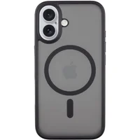 TPU+PC чехол Metal Buttons with MagSafe для Apple iPhone 16 (6.1") Черный