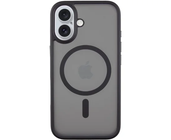 TPU+PC чохол Metal Buttons with MagSafe для Apple iPhone 16 (6.1") Чорний