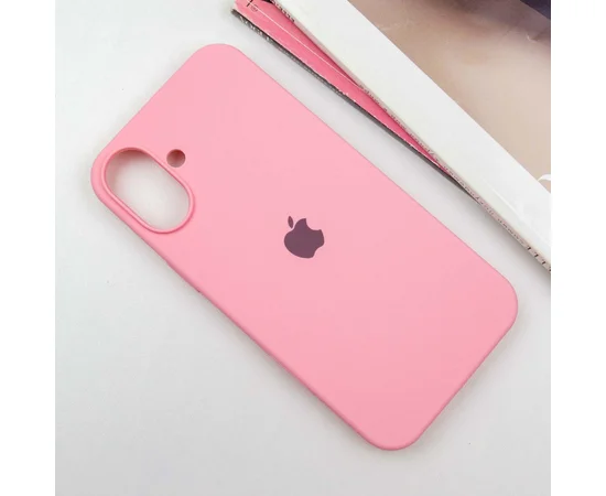 Чехол Silicone Case Full Protective (AA) для Apple iPhone 16 (6.1") Розовый / Light pink