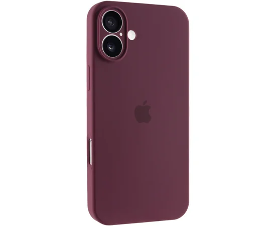 Чохол Silicone Case Full Camera Protective (AA) для Apple iPhone 16 (6.1") Бордовий / Plum