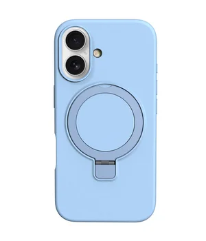 Чехол Silicone Case Full Protective NO LOGO with Ring для Apple iPhone 16 (6.1") Blue