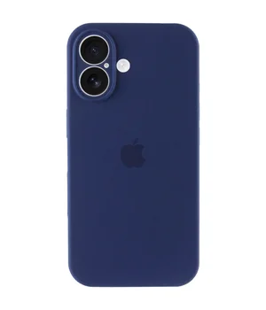 Чехол Silicone Case Full Camera Protective (AA) для Apple iPhone 16 (6.1") Синий / Deep navy