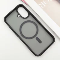 TPU+PC чехол Metal Buttons with MagSafe для Apple iPhone 16 (6.1") Черный