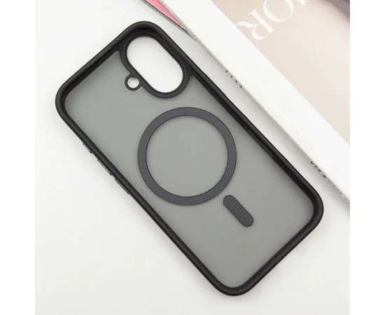 TPU+PC чохол Metal Buttons with MagSafe для Apple iPhone 16 (6.1") Чорний