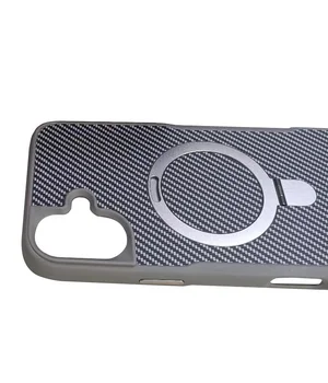TPU+PC чехол Metal Buttons with MagSafe Carbon Ring для Apple iPhone 16 (6.1") Серый TPU+PC чехол Metal Buttons with MagSafe Carbon Ring для Apple iPhone 16 (6.1") Серый