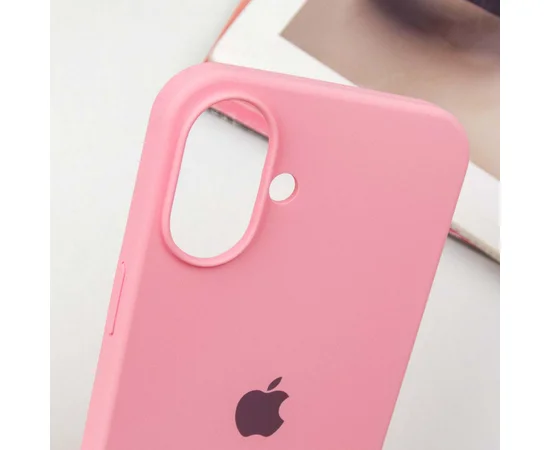 Чехол Silicone Case Full Protective (AA) для Apple iPhone 16 (6.1") Розовый / Light pink